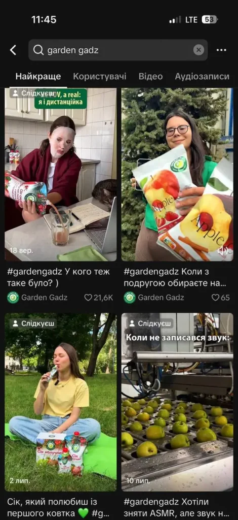 результаты поиска по названию бренда