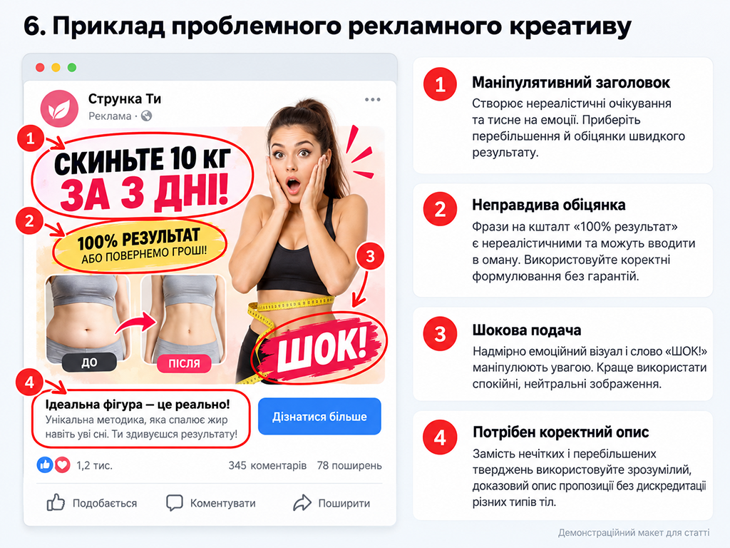 Пример проблемного креатива